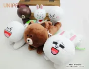 UNIPRO優鋪 【UNIPRO】LINE公仔 表情娃娃 兔兔 饅頭人 熊大 正版 趴姿 伸縮票卡夾 證件夾 正版授權