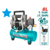 【TOTAL】UTCS11100629 UTCS11101529 無油空壓機 6L 15L-2HP 超靜音打氣機