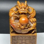 古玩撿漏乾隆年制古董玉石高古玉做舊岫玉舊貨老物件玉璽印章龍形-202507