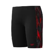【SPEEDO】男孩 運動及膝泳褲 Placement 黑/灰/紅