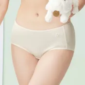 【Wacoal 華歌爾】嬪婷-學生系列-甲殼素 M-3L中低腰三角褲(雲朵白) BS3107CR