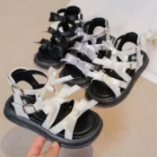 【彩彩shoes】兒童羅馬鞋✨可愛立體蝴蝶結兒童涼鞋🎀雙魔鬼氈😍夏日裙裝必買🤩拍照超好看📷