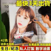 小胖達生活百貨 【客製化數字油畫】DIY漂亮女 客制化油畫 人物照片 數字油畫 客制化禮物 裝飾畫 含內框數字油畫 浪漫禮物 鑽石畫