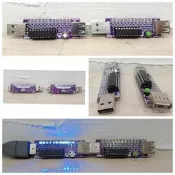 [8051-DIY-PCB板] 12迴路SMD LED霹靂燈彗星拖尾控制器(可調速/多模式)~USB2.0轉板延伸板