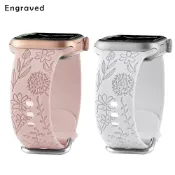 矽膠錶帶手鍊雕刻錶帶兼容 Apple Watch Ultra 3 2 1 49mm 46mm 45mm 44mm 42m