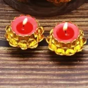 vinne百貨家居 蓮花元寶28粒酥油香火蠟燭家用敬神無煙無味供佛招財財神爺長明燈