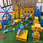 月鳥商社 【可開發票】幼兒園萬能工匠空心積木戶外拼搭建構積木安吉遊戲運動包玩具套裝