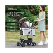 (店+)寵物推車 可折疊 中大型犬適用 外出推車 寵物推車 狗狗貓咪 輕便可折疊可分離 外出寵物手推遛狗 可分離提籃