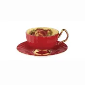 (店+)【Aynsley】黃金果園系列 骨瓷奧本色釉杯盤組 150ml(3色任選)