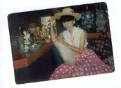 (蘭45)   周秀蘭  3*5沖洗照片一張，早期圓角相片，保存還不錯!
