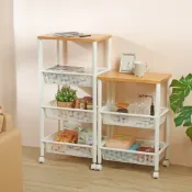 Keyway 巧木天板層架(附輪) 三層/四層 NW30 NW40 置物架 收納架 收納籃 花籃 聯府【315百貨】
