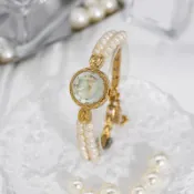 氣質小巧百搭珍珠女士手鏈錶時尚輕奢高顏值石英女錶精致ins防水#Hi, 貼心優衣家居#