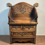 佛龕 擺飾 花梨木 收藏展示櫃 神桌擺件 26cm 37釐米 高42cm 寬25釐米 內尺寸26乘19cm IO4T