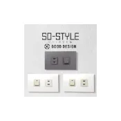 (店+)【Panasonic 國際牌】SO-STYLE 二孔消光霧面蓋板+全彩色埋入式開關B 單切開關+埋入插座 WNSF6102+WNF5001