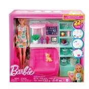 ●雅比玩具●MATTEL美泰兒 Barbie 芭比健康生活咖啡店遊戲組(盒損)