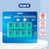 (店+)【Oral-B 歐樂B】Oral-B Glide Comfort Plus 牙線薄荷 40m x8 | 專業清潔口腔護理套裝