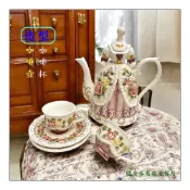 (店+)咖啡杯 花茶壺 陶瓷 玫瑰花 咖啡壺組 浪漫 維多利亞 花茶杯組 泡茶壺 咖啡杯盤組 白色 下午茶杯組 野餐露營 餐具