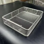 【臺灣好物】 定製304不鏽鋼消毒筐長收納籃工業零件清洗筐瀝水網筐網籃油炸籃  9・27