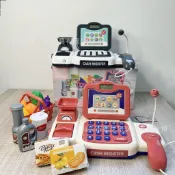 【限時搶先購入】工廠定製兒童仿真收銀機玩具寶寶益智多功能超市購物收銀臺套裝批益智玩具 親子互動