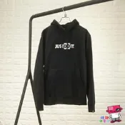 球鞋補習班 NIKE JUST DO IT HOODIE 連帽T 黑色 大學T 長袖 刺繡LOGO CJ4776-010