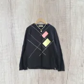 *♡*韓國東大門WELL KNOWN /黑色/線條方塊棉質上衣/M/近新/二手衣《Anna的百寶箱》
