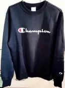 Champion basic 草寫Logo內刷毛大學Tee 黑色 尺吋M 男女適穿