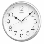 大高雄鐘錶城 seiko SK037 精工鐘 (QXA001S) 銀色外框清新數字標準鐘/28*3.9cm｜樂天領券現折★全館特惠中★指定刷卡回饋10%