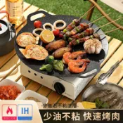 鼎盛貿易行 韓式麥飯石烤盤不沾鍋鐵板燒卡式爐家用燒烤盤露營戶外燒烤盤