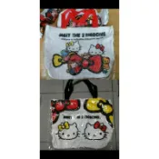 正版 三麗鷗 凱蒂貓 Hello Kitty KT雙胞胎 帆布補習袋 購物袋 肩背包 側背包 手提袋 兩款