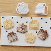 卡通動物🎂 生日蛋糕 餅乾模具 3D立體按壓式 造型壓模 糖霜餅乾 翻糖切模 DIY烘焙工具 親子烘焙👶