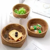 3 件套 3 種尺寸  編織籃子 儲物籃子 籐編籃子 簡約風格