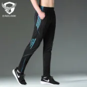 EAGLADE 男式慢跑運動褲慢跑褲寬鬆運動服男褲 Seluar 透氣可拉伸速乾 9180 藍色 E05
