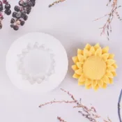 太陽花向日葵 香薰蠟燭硅膠模具 手工皂diy冰箱貼石膏奶油膠模具
