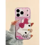INS風【水鑽Kitty透明手機保護殼】適用蘋果17promax手機殼iPhone16pro/15/14防摔手機殼