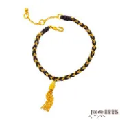 Jcode 真愛密碼 Jcode 編織夢想黃金/流蘇編織手鍊-黑