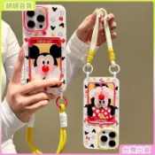 工廠直銷✨適用iPhone17手機殼16卡包12米奇米妮11卡通蘋果14掛繩可愛13