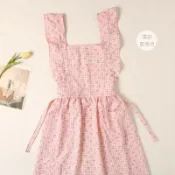 百家樂百貨市場 韓版夏季透氣薄圍裙少女甜美公主格子泡泡棉布藝家用廚房背帶
