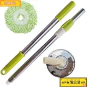 台灣發貨 拖把 通用加粗旋轉拖把桿不銹鋼手壓式自動伸縮桿配件替換墩布托頭家用