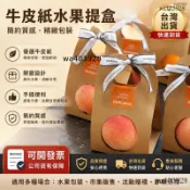臺灣公司貨⚡水果包裝盒橙子蘋果桃子石榴梨子單雙個手提牛皮紙包裝袋紙盒水果盒水果通用禮品盒節假日禮盒新年禮盒平安夜禮包裝盒