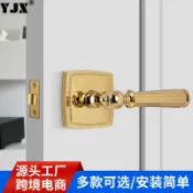 心靈避風港 【輕奢南瓜鎖】浴室門鎖 房門鎖 衛生間門鎖 球形鎖 靜音門鎖 兒童安全鎖 美式金色 防盜反鎖 簡約設計 全銅材質