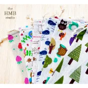 the HMB studio 可愛束口帆布袋 棉麻 帆布包 束口袋 抽繩 提袋 包包 背包 收納包 收納袋 素色帆布袋