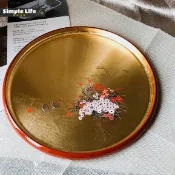 日本進口山中漆器金箔首飾收納盒復古精致八音盒點心食盒茶托盤