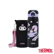 【THERMOS膳魔師】保溫瓶500ml_(JNR-500FKU-BK)酷洛米【內附造型絨毛背帶】