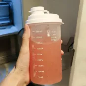 搖搖杯 健身搖搖杯 奶昔杯 搖杯 運動水壺 沖泡搖搖杯牛奶杯帶刻度便攜早餐杯奶茶咖啡大口徑分裝瓶上班水杯