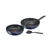 (店+)【Tefal 特福】極巧系列 不沾鍋具三件組(28cm炒鍋+26cm深平底鍋+鍋鏟)