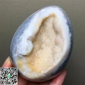 現貨~天然瑪瑙恐龍蛋紫黃水晶洞錢袋子聚寶盆手鏈消磁家居桌面裝飾擺件