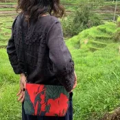 迷你斜背包 美人蕉 希望_紅