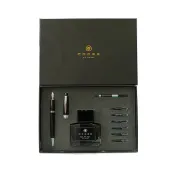 永昌創新國際有限公司 CROSS Gift Sets 貝禮系列 黒法瑯 鋼筆 M 配黑色墨水瓶/墨水卡管禮盒 / 組 CAT0456-7MS/5【APP滿額下單10%點數(單一帳號最高1000點)】10/31止