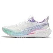 (店+)【LI-NING 李寧】LiNing李寧 赤兔7 pro 棉花糖 䨻 高回彈 體測體考 輕量透氣 專業減震防滑輕便 低幫 GCRLOC橡膠大底 訓練短跑競速跑步鞋 男款 白紫 ARPV025-6 男鞋 男運動鞋