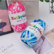 布條線 鉤針編織毛線 手工diy毛線團 包包線 地毯地墊手工編織線 毛線團  純色布條線 花色布條線